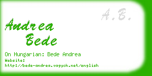 andrea bede business card